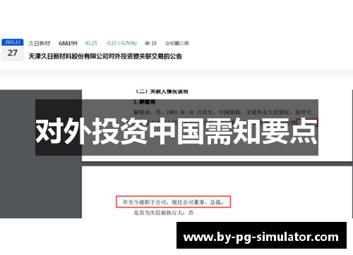 对外投资中国需知要点